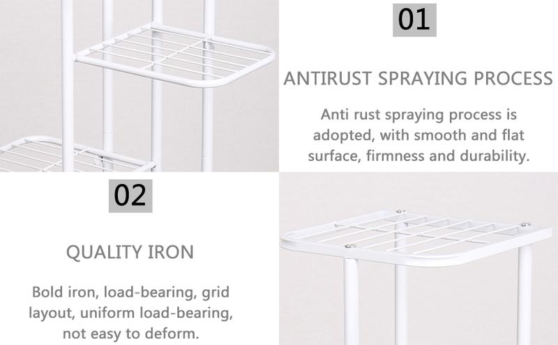 Plant Stand Indoor Outdoor Metal 4 Tier 5 Potted Multiple Flower Pot Holder Shelf Planter Display Shelving Unit for Patio Garden Corner Balcony Living Room【A001】 Deals For You Days