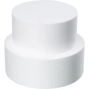 2 Tiers 8" 10" 4 Inch Tall Round Fake Birthday Cake Styrofoam Cake Dummies Set for Birthday Wedding Baby Shower Display