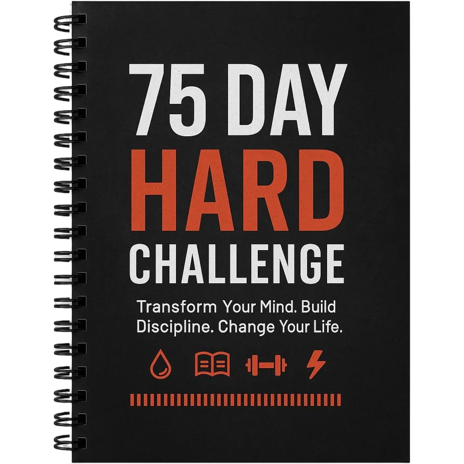 75 Day Hard  Journal for Men or Women with PVC Cover – 75 Hard  Book with Daily, Weekly, Monthly Planner &   – 75  Planner  for Fitness, Habits & Self-Care