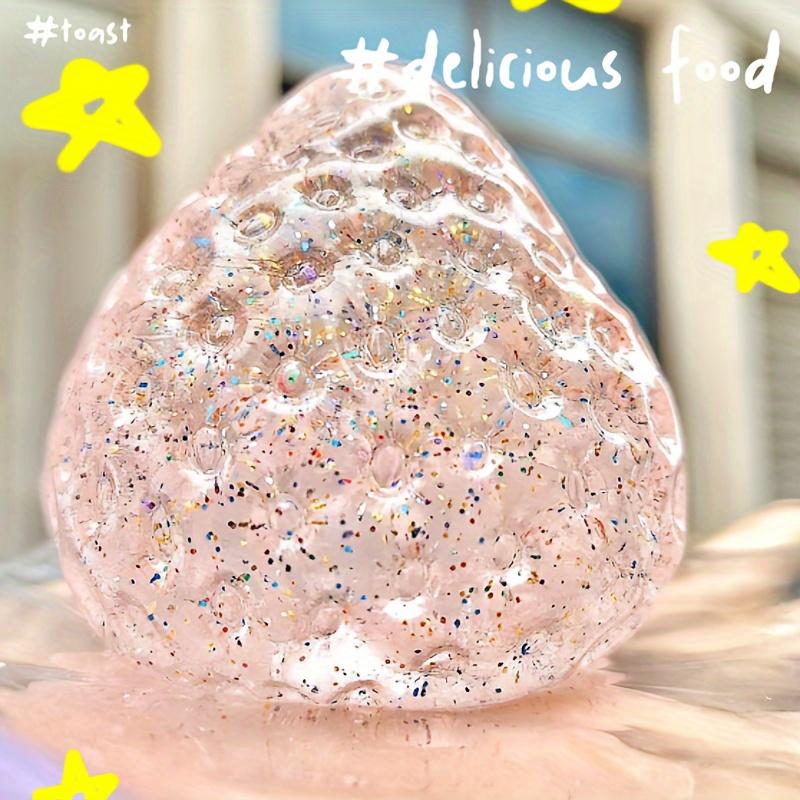 Strawberry Shaped Squeezing and Pinching Music, Silicone Imitation, Mud Like Soft, Hand Squeezed DIY Handmade Crystal Set Toy