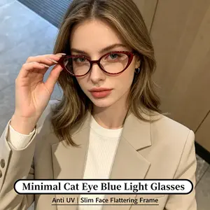 cat eye blue light glasses women, small frame cat eye eyeglasses, womens anti uv computer glasses, trendy retro eyewear, minimalist optical frames
