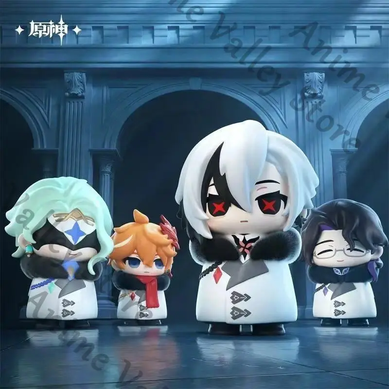 Genuine Anime Genshin Impact Fatui Columbina Tartaglia Pierro II Dottore Cosplay Figurine Model Cartoon Garage Kits Adorn Xmas