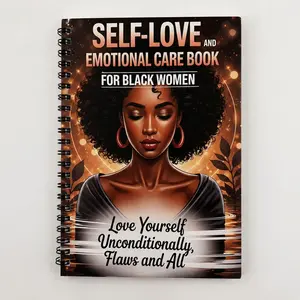 Women's Self-Love and Emotional Care Journal, Mental Health Log, Daily Affirmations, Goal Setting, Elegant African American Cover, Spiral Bound Planner, Wellness Journal, Daily Guided Journal
