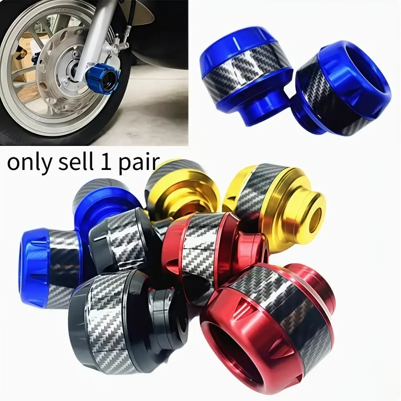 Aluminum alloy front fork cup for motorcycles and electric vehicles, front wheel with carbon fiber-like anti-drop and anti-crash balls, CNC body decoration front.