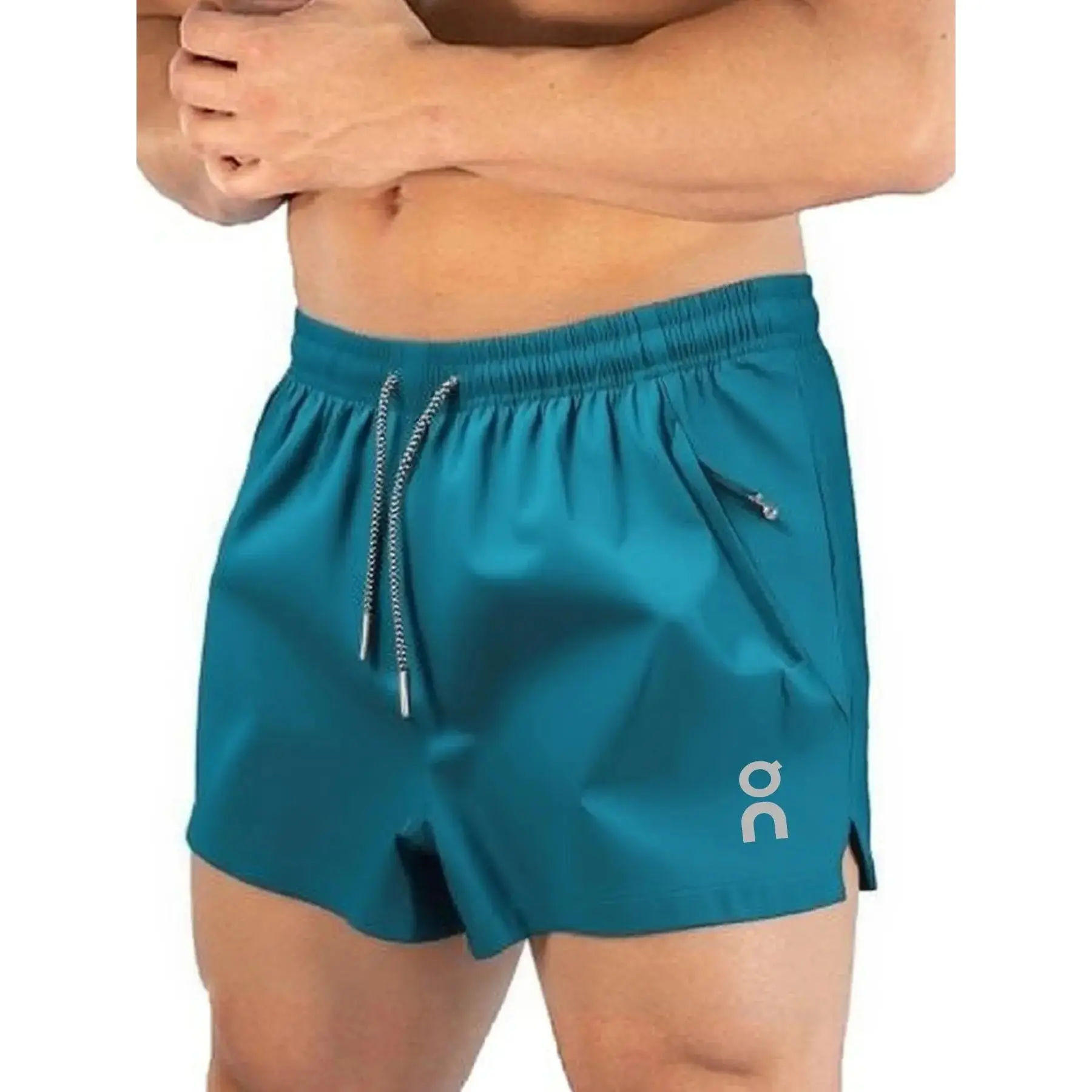 Unisex Running Shorts, Breathable Quick-Dry Fabric, on Logo Print, Ideal for Gym Training & Jogging, Lightweight & Comfortable