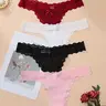 【Black Friday】Women's Bow Front Contrast Lace Thong, Breathable Comfortable Elegant Fitted Knicker for Daily Wear, Ladies Underwear for All Seasons, Fitted Panties (4-Pack or 12-Pack)