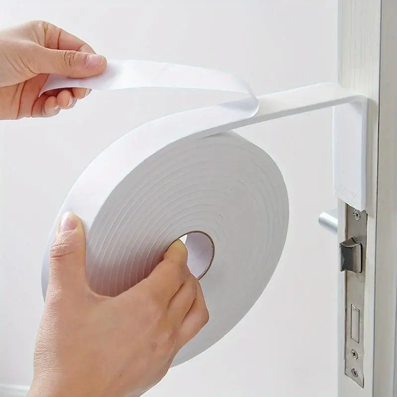 1 Roll Weather Stripping Seal Self Adhesive Seal Strips, Foam Window Glass Door Soundproof Anti Collision Dustproof Gap Warm Sealing Tape, Glass Door Seal Strip Stop Shower Leaks