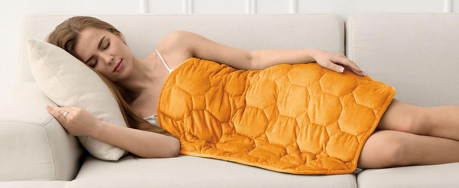 Weighted Lap Blanket 7lbs, Cozy Luxury Crystal Weighted Blanket for Adults, Small Weighted Blanket for Relaxation, Sleeping, Travel, Grey, 29" x 24" : Home & Kitchen