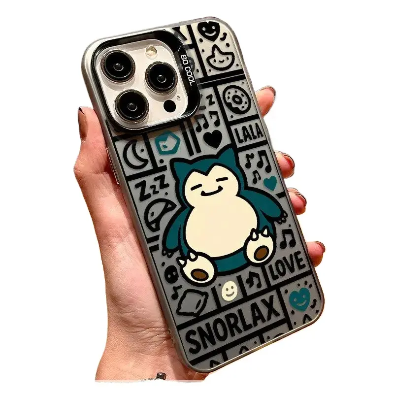 Cute P- Doodle Snorlax Phone Case For iPhone 17 Pro MAX Air 16 15 14 13 12 11 Pro MAX Y2K Luxury Matte Cover