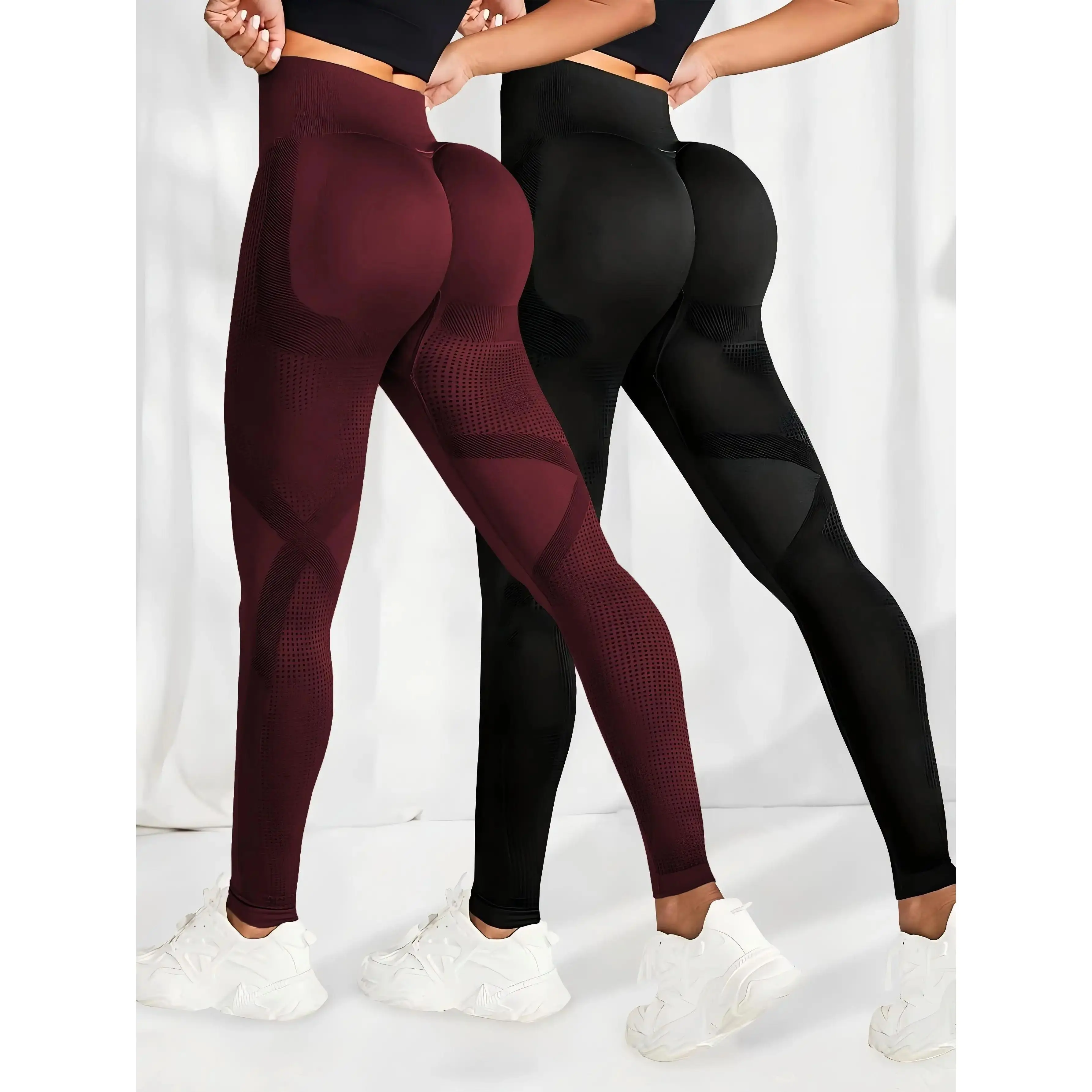 Women's Seamless High Waist Leggings, Butt Lifting Workout Pants, Tummy Control Yoga Pants, Stretchy Activewear Leggings for Gym & Daily Wear, Body Shapewear, Adult, Sporty Chic, Machine Wash, Leggings Tummy Control, Female