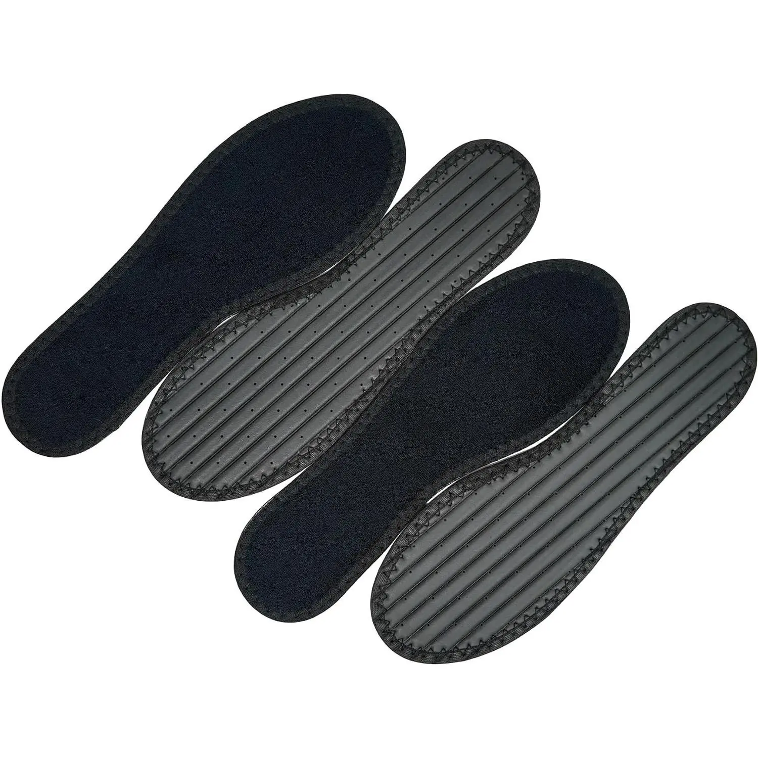 Terry Cloth Shoe Inserts & Liners (2 Pairs, Black, Women Size 8) | Washable Sweat Absorbing Cotton Insoles & Sockless Shoe Liners for Women, Zero Drop Barefoot Flat SocksGift
