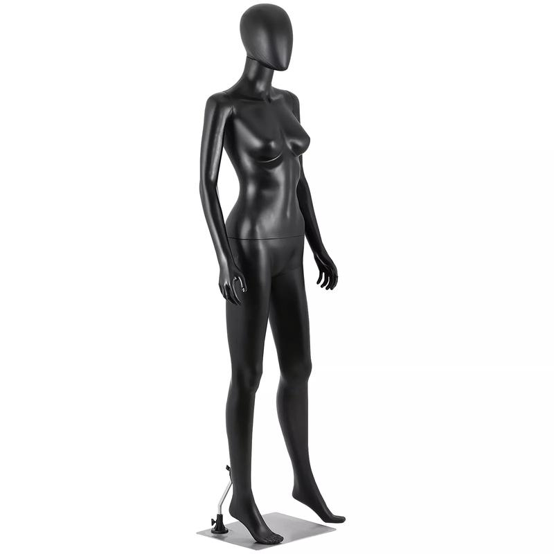 SUPERDEAL 70" Female Mannequin Adjustable Dress Form Full Body Mannequin for Display Black
