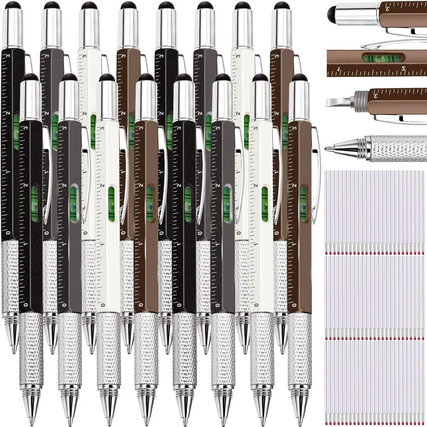 Black,gray,brown,white