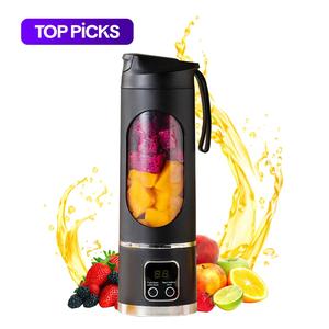 portable juicer, usb rechargeable juice extractor cup with led display, multifunctional juicer machine, fruit juicer, suitable for outdoor carrying use, portable juicer machine, smoothie blender