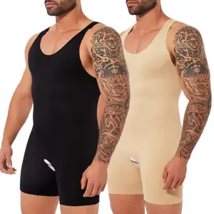 Mens Sleeveless Full Body Shaper Underwear Compression Bodysuit Shapewear Tummy Control Fajas Para Hombres