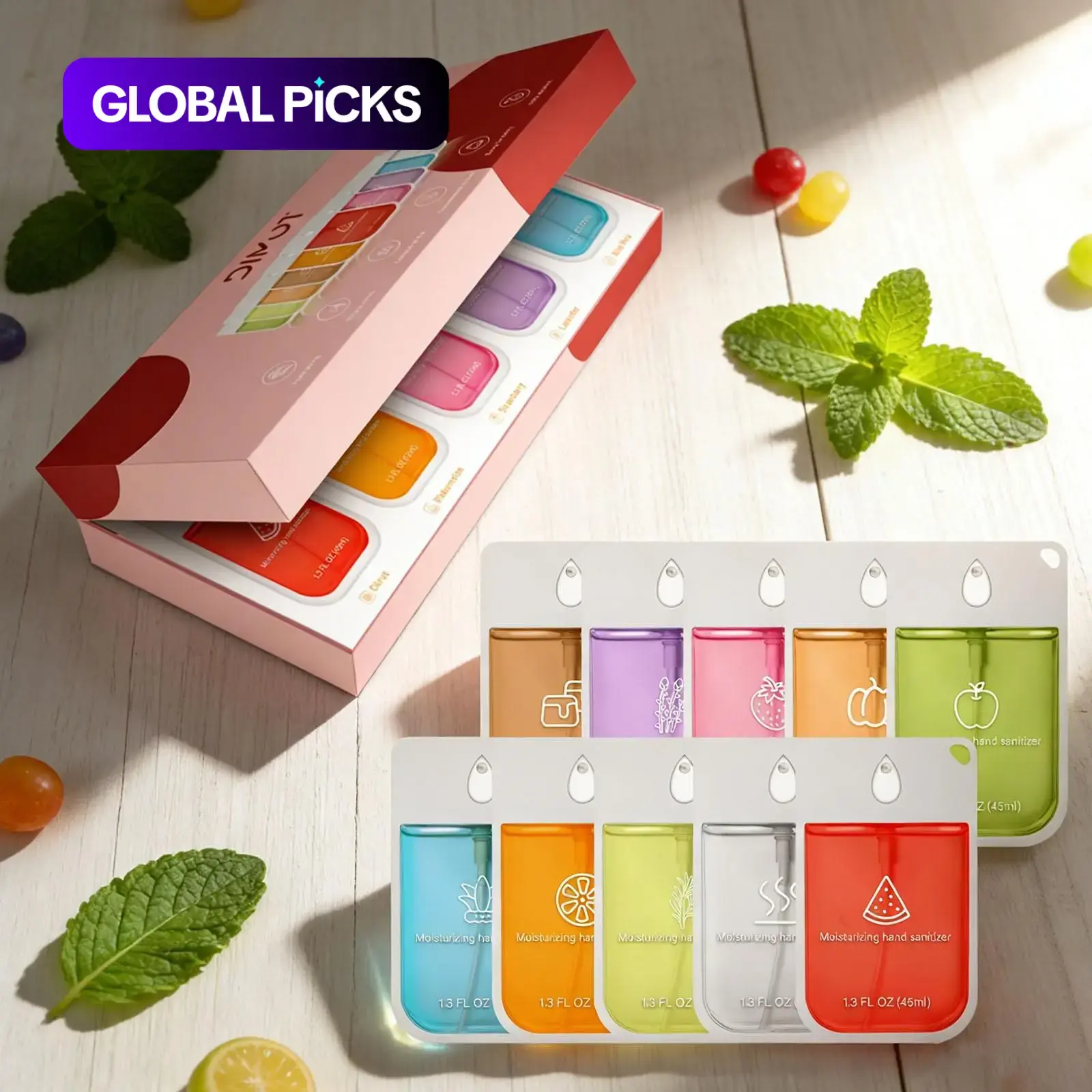 Portable Travel Hand Sanitizer Spray, 1 Box Fruit & Plant-Scented Hand Sanitizer, Hand-Cleansing Product for Women & Men, Moisturizing Hand Sanitizers, Liquid Hand Sanitizer