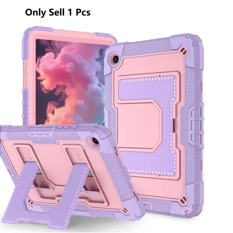 Kids Friendly Case for Samsung Galaxy Tab A9 Plus A11 Plus S9 FE S10 FE S10 Lite Case with Pencil Holder & Shoulder Strap, Shockproof Kickstand Durable Silicone Hard Shell Protective Cover, Durable Tablet Casing, Tablet Covers, Accessories, Black+Red