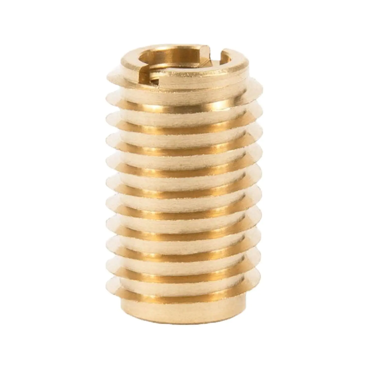Threaded Insert for Hard-, Brass Thread Inserts, 1/4-20 Internal Threads, 0.75" Length Pack of 10