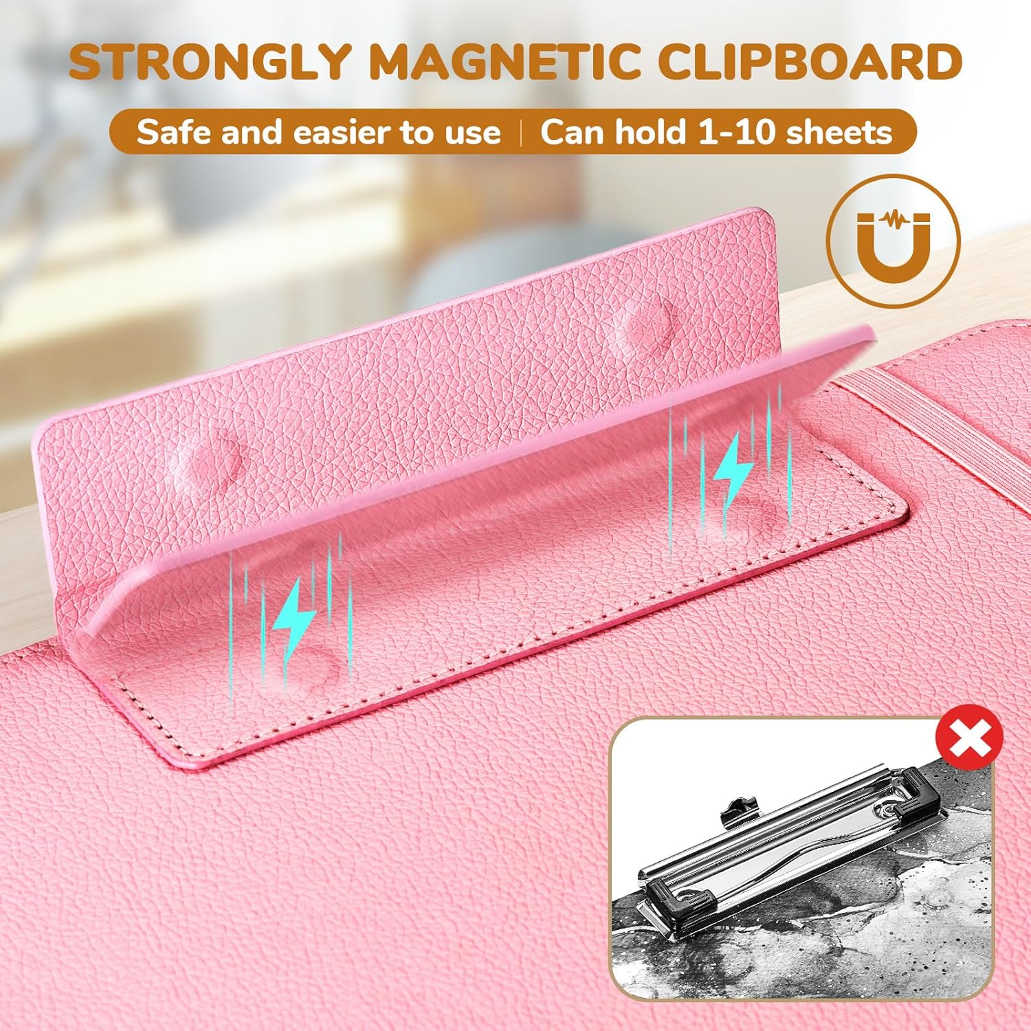 3 Ring Binder Clipboard with Storage,12.4"x10.2" Clipboard Folder with 5 Expandable Folders,Refillable Lined Notepad (11" x 8.5"),Ideal for School Office ()