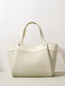 2026 New Early Spring Versatile Tote Bag Solid Color Crossbody Simple Mother and Child Bag One Shoulder Retro Commuter Handbag