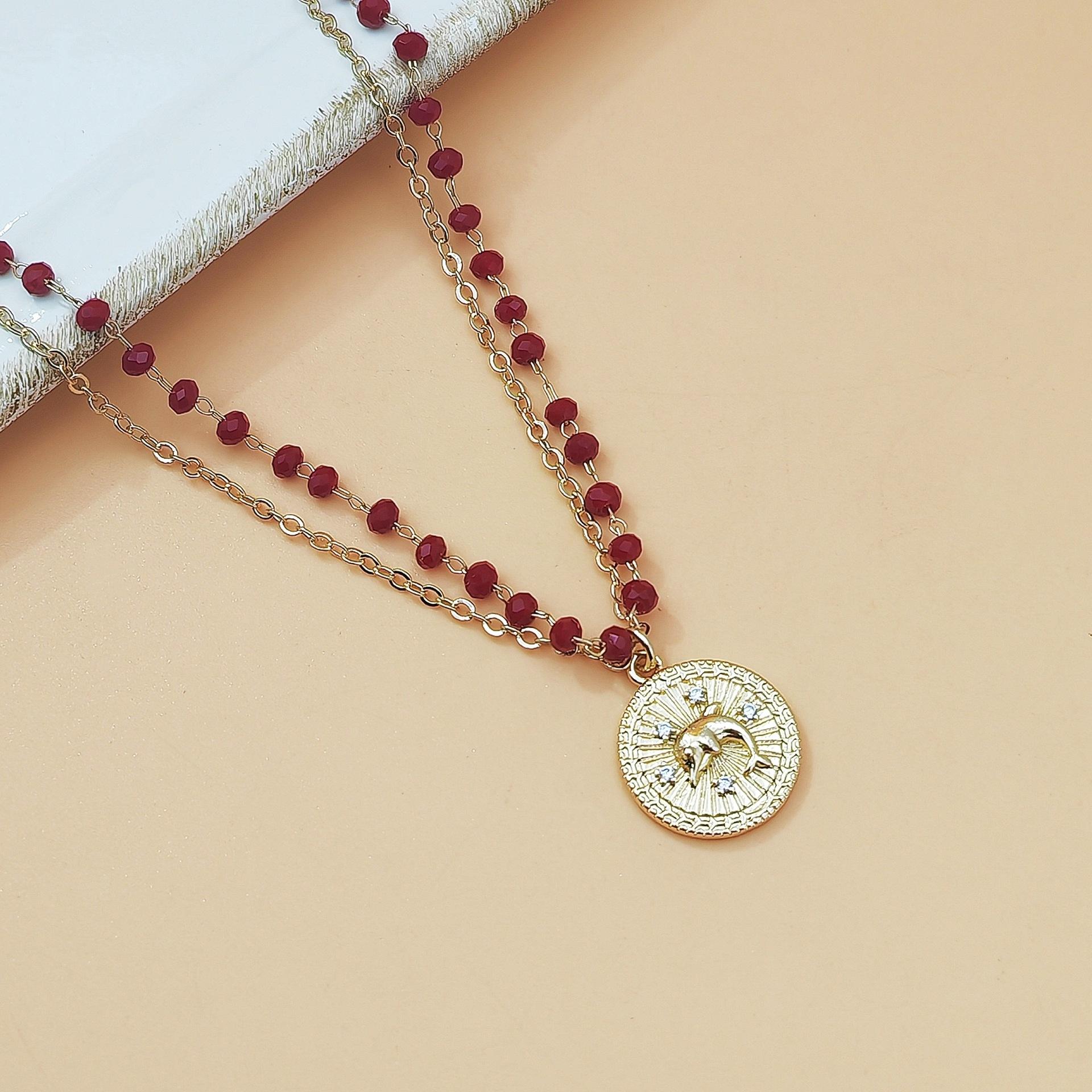 Handmade Beaded Multi Layer Bracelet for Women Whale & Round Disc Pendant Boho Trendy Jewelry Minimalist Luxury Stackable Accessory Elegant for Daily Wear Parties & Gifts