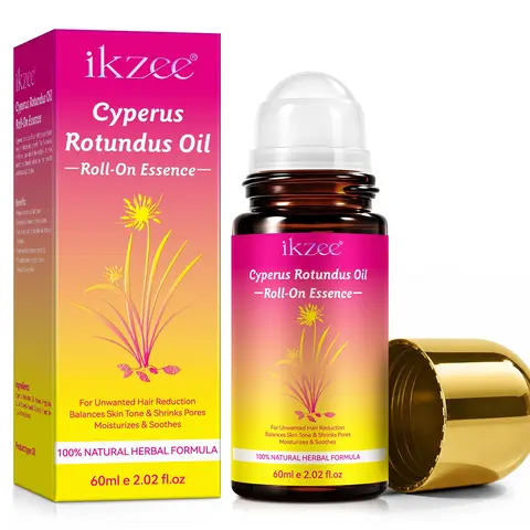 Ikzee Depilatory Oil, Roller Ball Type 60ML, Post-Depilation Use, Reduces Hair Growth Speed, Mustache Aftercare Oil