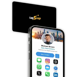 Custom Black NFC Digital Business Card, No Subscription Required, Unlimited Tap Sharing, NFC & QR Code Supported, Compatible with iPhone & Android