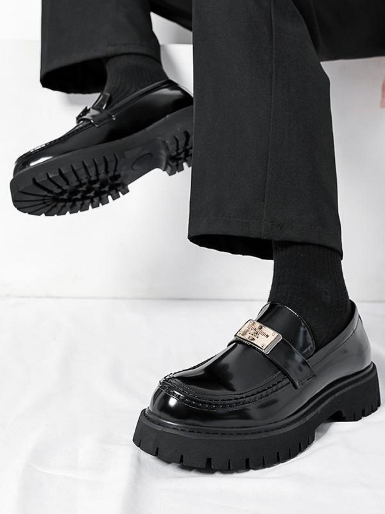 Men's Business Style Classic Solid Color Loafers, 2024 New Style Fashionable Round Toe Slip-on Loafers for Work Office, Male All-match Commuter Shoes for Daily Wear Footwear