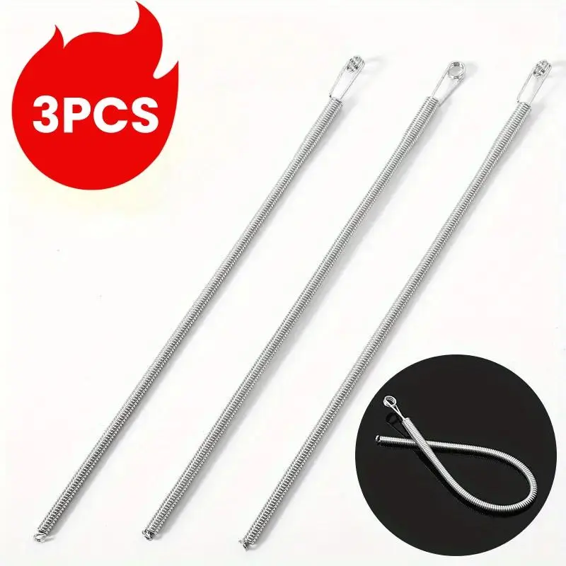 3 PCS Bendable Spring Loop Threader, Multi Purpose Hand Sewing Accessory for Laces, Elastic Ropes and Eyelets. Flexible threading tool for garment sewing, embroidery and handmade crafts, practical DIY tool for daily home clothing repair and craft making.