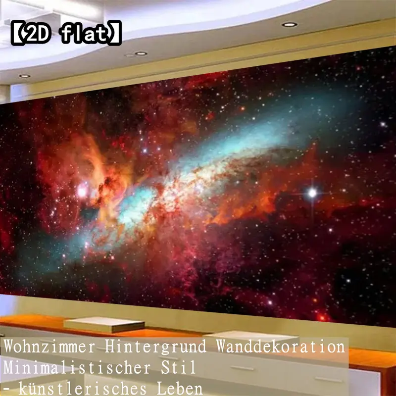 【2D flat】Starry nebulae shine brilliantly with vibrant colors. 1-piece frameless canvas art - modern decoration, suitable for living room, bedroom, bar, or café wall decor artwork, room decoration | Christmas Halloween holiday gift.