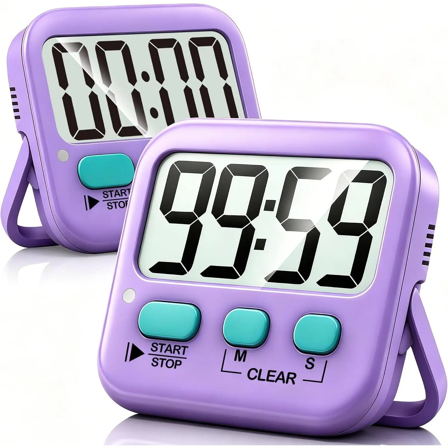 2 Pack Digital Timer for  Classroom Kitchen Timers for Cooking | w/ , Easy to View, , Mute Mode, Count Down/Up, , Kickstand, , Classroom Timer for Teacher Supplies
