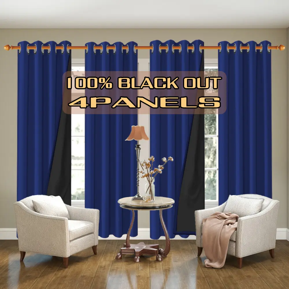 4 pieces, 100% blackout curtains, using film coating technology curtains, with perforated hanging on the top, sun protection, heat insulation, privacy shielding, suitable for living rooms, bedrooms, kitchens, bathrooms, home decoration, room decoration