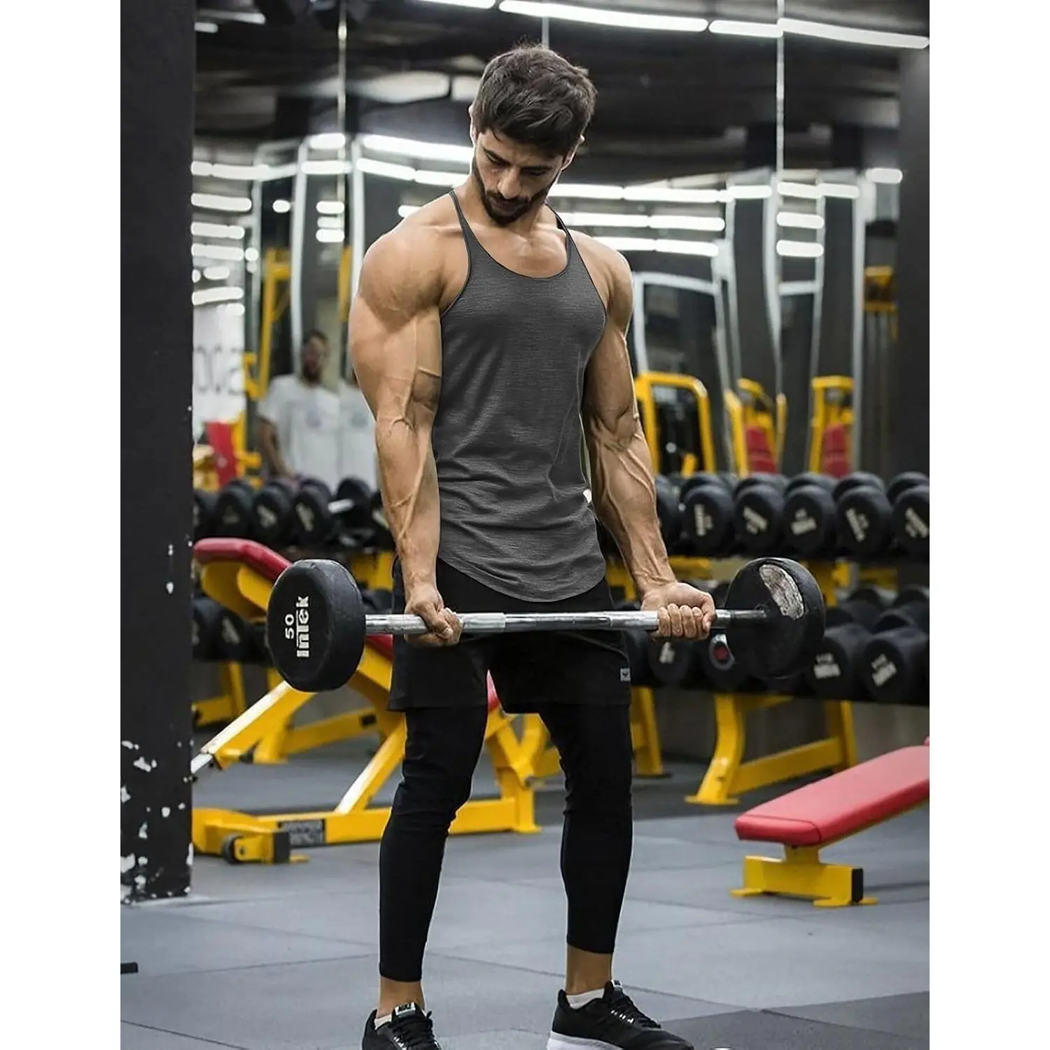 Men's Bodybuilding Stringer Tank Tops Y-Back Gym Workout T-Shirts(Gift) Men's Bodybuilding Stringer Tank Tops Y-Back Gym Workout T-Shirts(Gift)