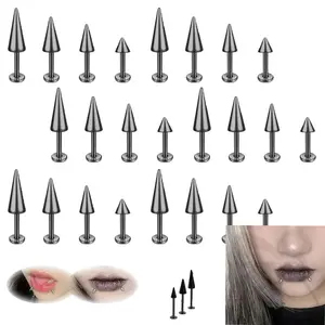 Multi-Gauge Spike Piercing Jewelry Set, 20G Spike Nose Rings Studs, 18G Stainless Steel Spike Stud Earrings, 16G Septum Lip Rings, Cartilage Tragus Helix Piercing Accessories for Women Men
