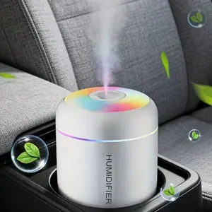 / Mini Humidifier, Cold Mist, USB Powered, Large Water Tank, LED Colorful Ambient Light, Portable, Ideal for Home Office