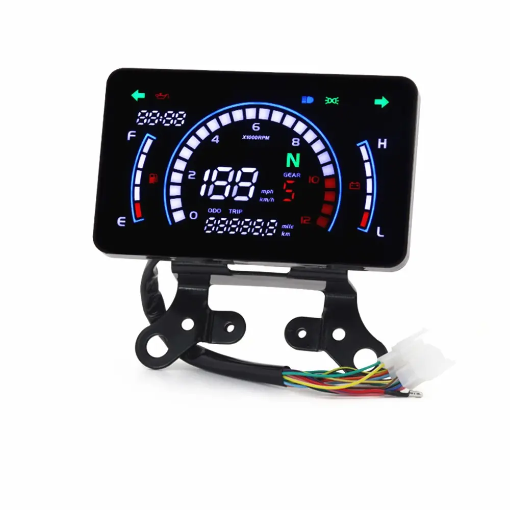 Motorcycle Digital Speedometer Dashboard with Stand, Compatible with Italika Ex125 Forza125 Tmx Alpha125 Rusi Tc125 Cg125, Odometer Counter