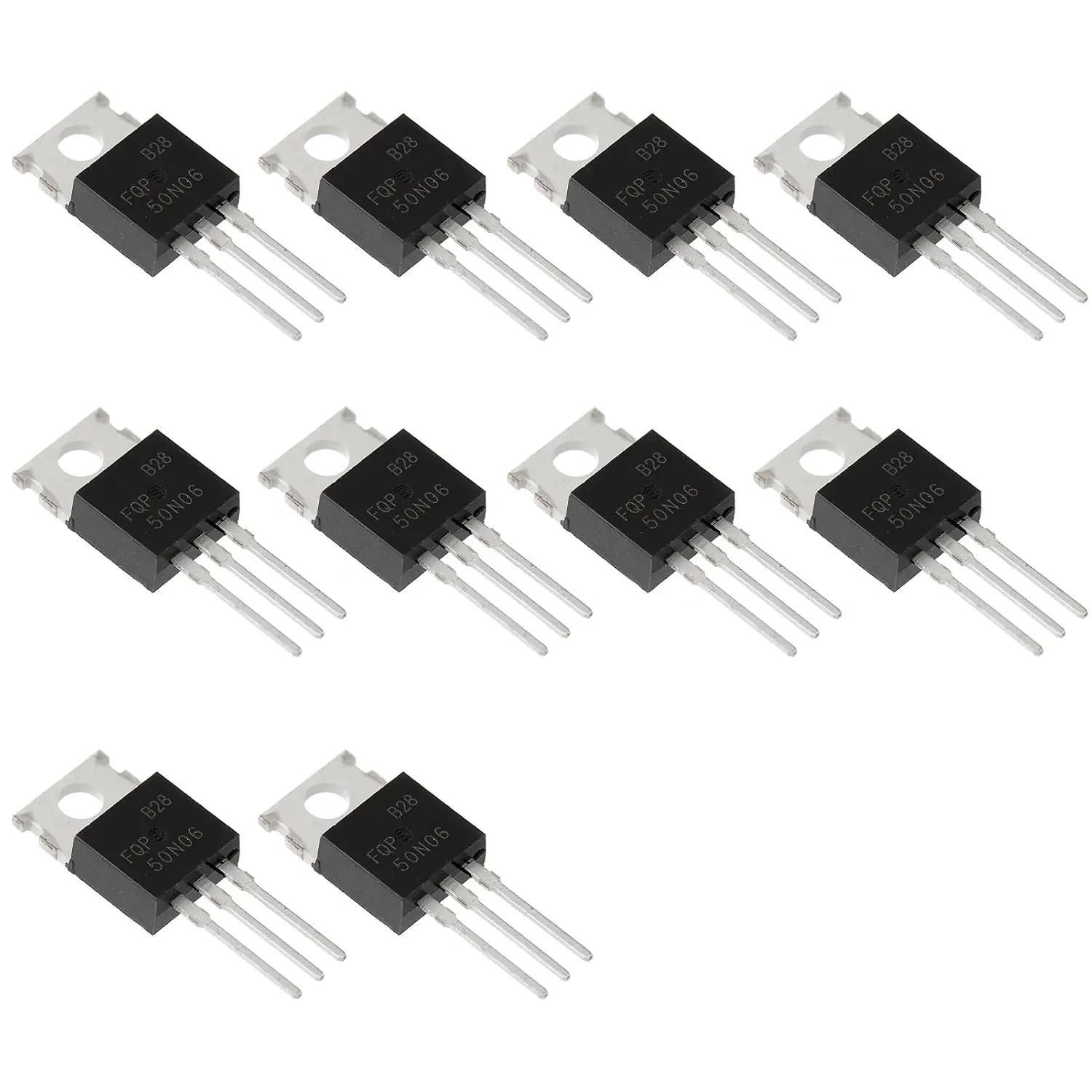 10pcs FQP50N06 FQP50 50N06 N-Channel Mosfet Transistor 52 A 60 V 3-Pin TO-220AB