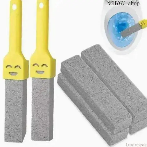 3Pcs Purple Long Handle Pumice Stone Cleaner, Heavy-Duty Tool Removing Toilet Ring, Limescale And Hard Water Stains, Versatile Cleaning Aid For Kitchen, Bathtub And Pool Tile