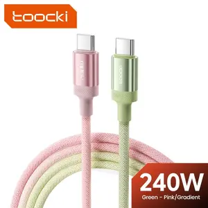 Toocki 240W Colorful Gradient Type C to Type C Cable PD 3.1 QC4.0 Ultra-High Power USB C Cable For Xiaomi Samsung iPhone 17 16 15 MacBook Laptop Fast Charging Data Cord