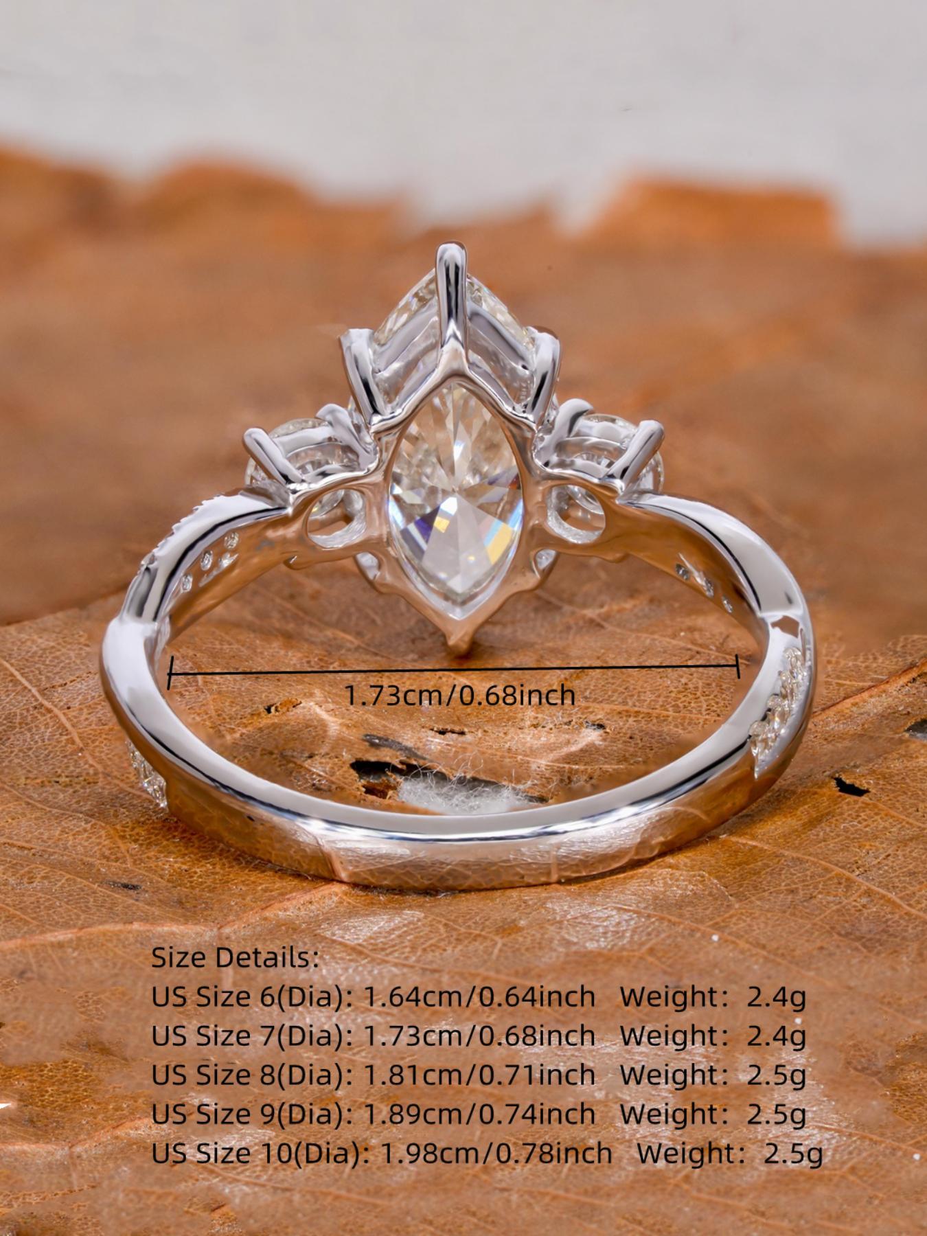 S925 Sterling Silver Artificial Zircon Decorated Ring, Elegant Engagement Ring, Elegant for Women, Trendy All-match & Exquisite Jewelry for Birthday Gift, Valentine's Day, Gift