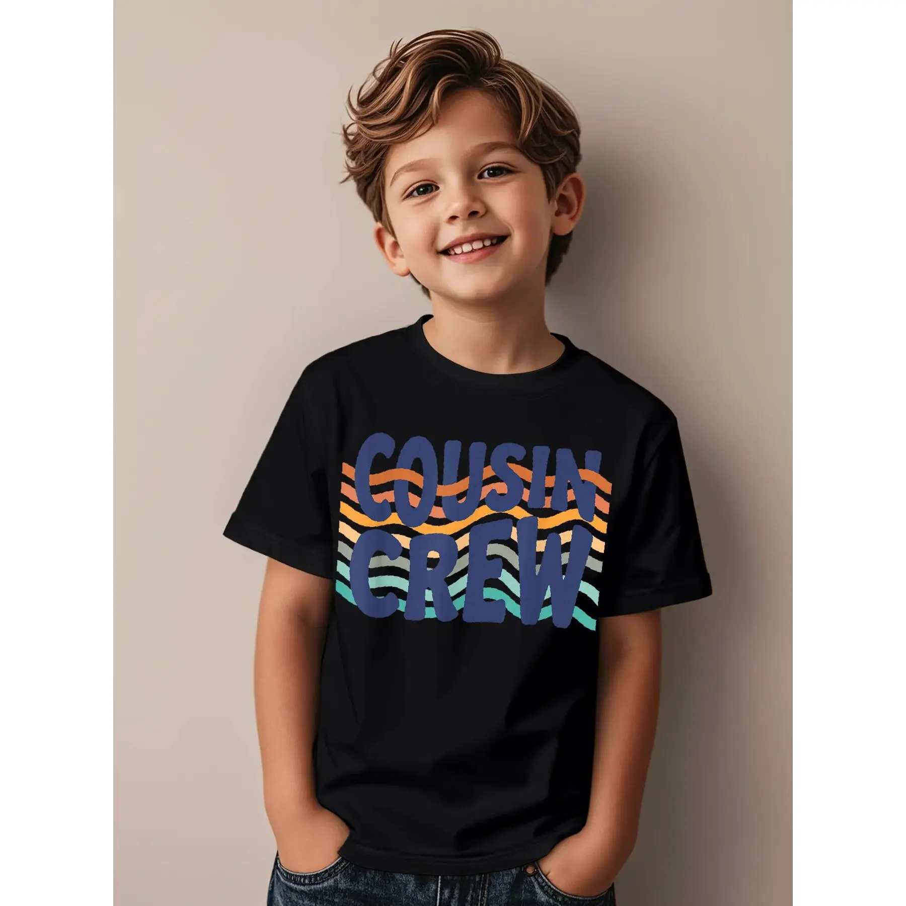Cousin Crew Family Vacation Matching Cousin Men Women Funny Awesome Graphic Kid T-Shirt Fashion Kid T Shirts Trendy Cool Tops Tees for Kid