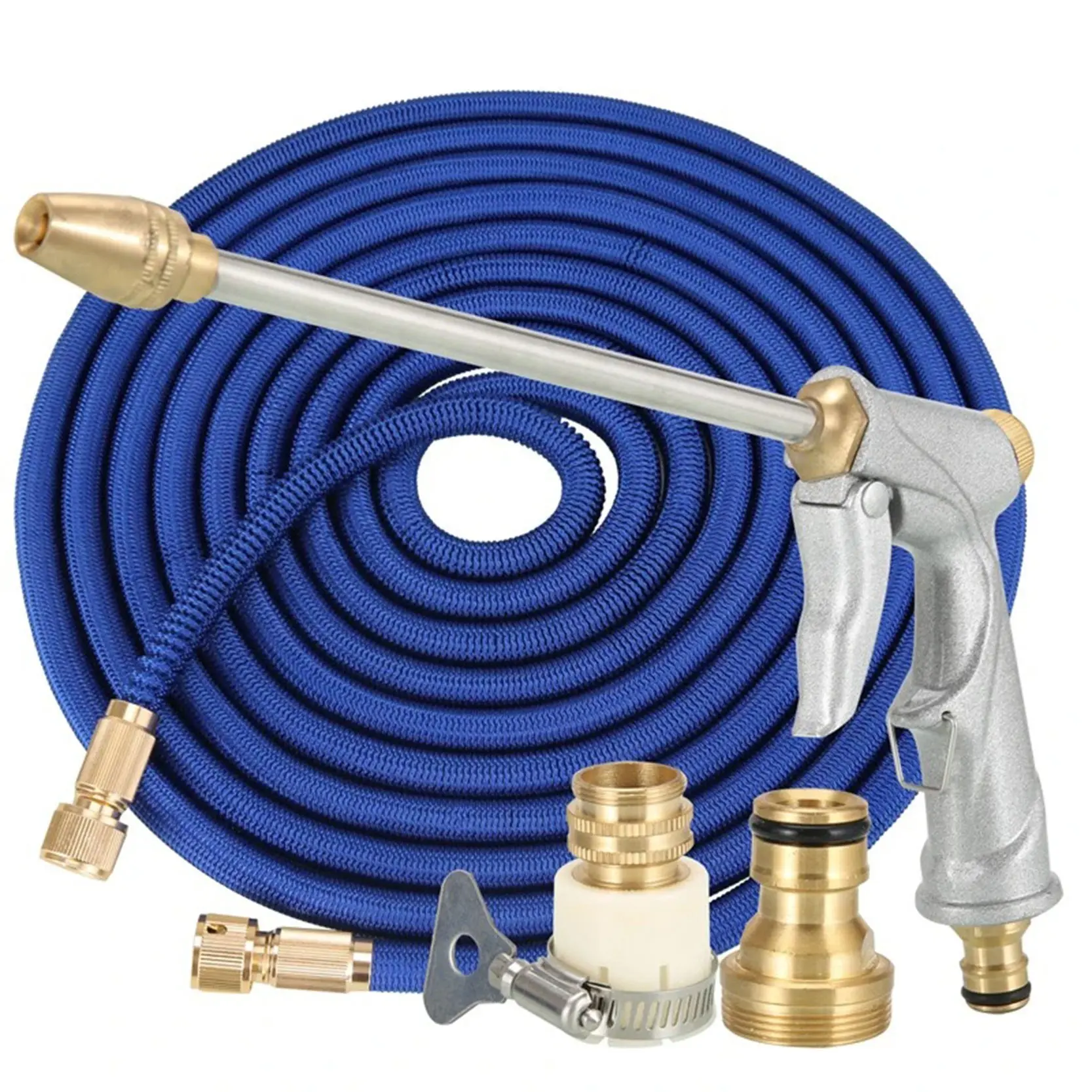 High-Pressure Expandable Car Wash Water Hose Set with Adjustable Nozzle, Versatile for Garden & Automotive Use, Durable Design with 7.5m Length