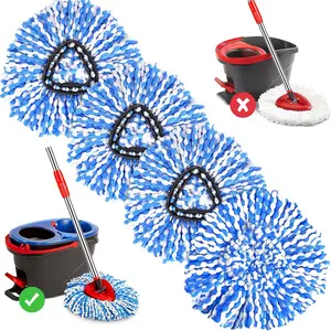 4-Pack Mop Replacement Heads, Compatible with O Cedar, Ultra-Fine Fiber, Easy Swap for Rinseclean 2, Enhance Home Cleaning Efficiency
