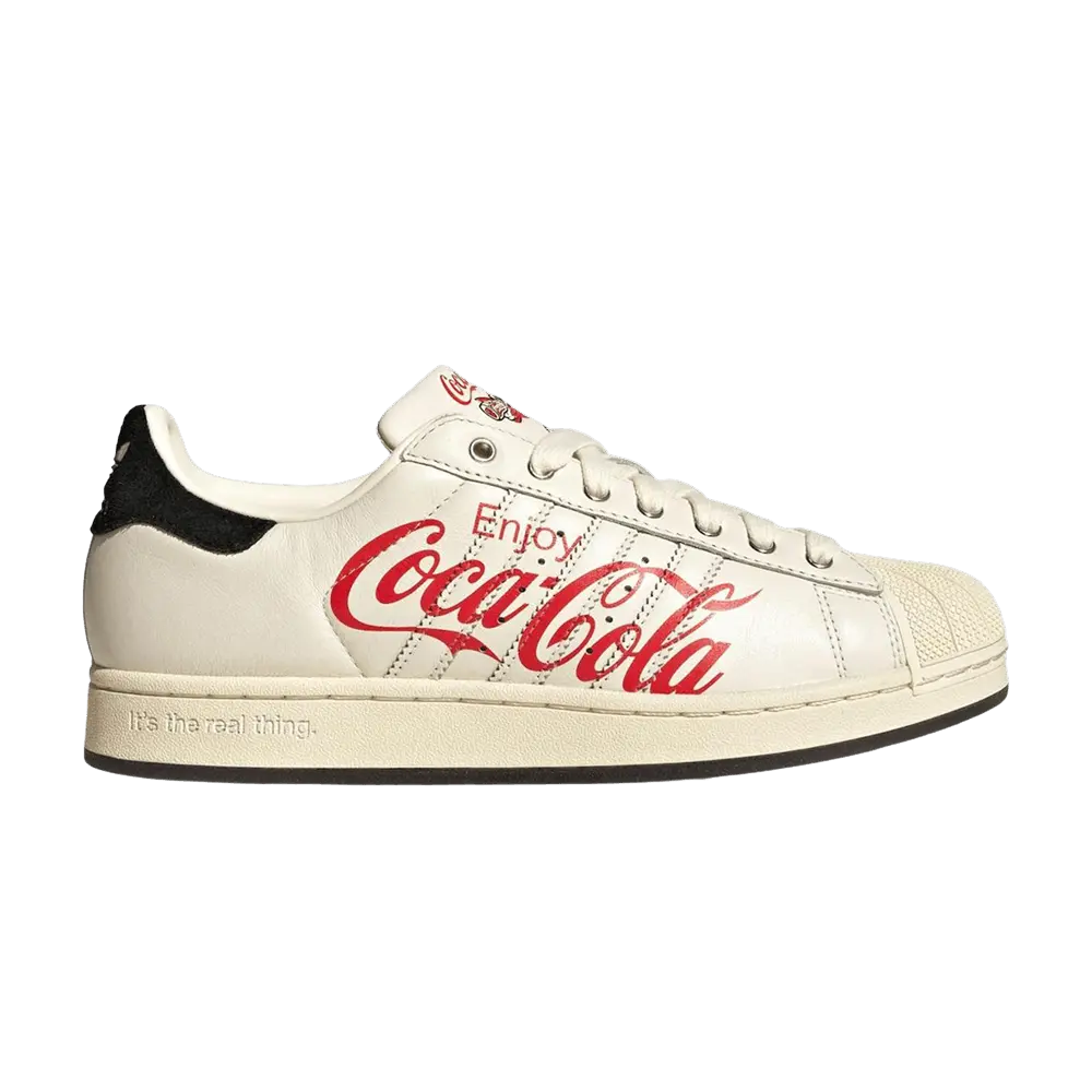 adidas Superstar 'Coca-Cola White Cream' Unisex Casual Trainers, Round Toe, Lace-Up Closure, Suede Upper, White/Cream/Red Skateboarding Footwear with Unisex Sizing (Style KH6892)