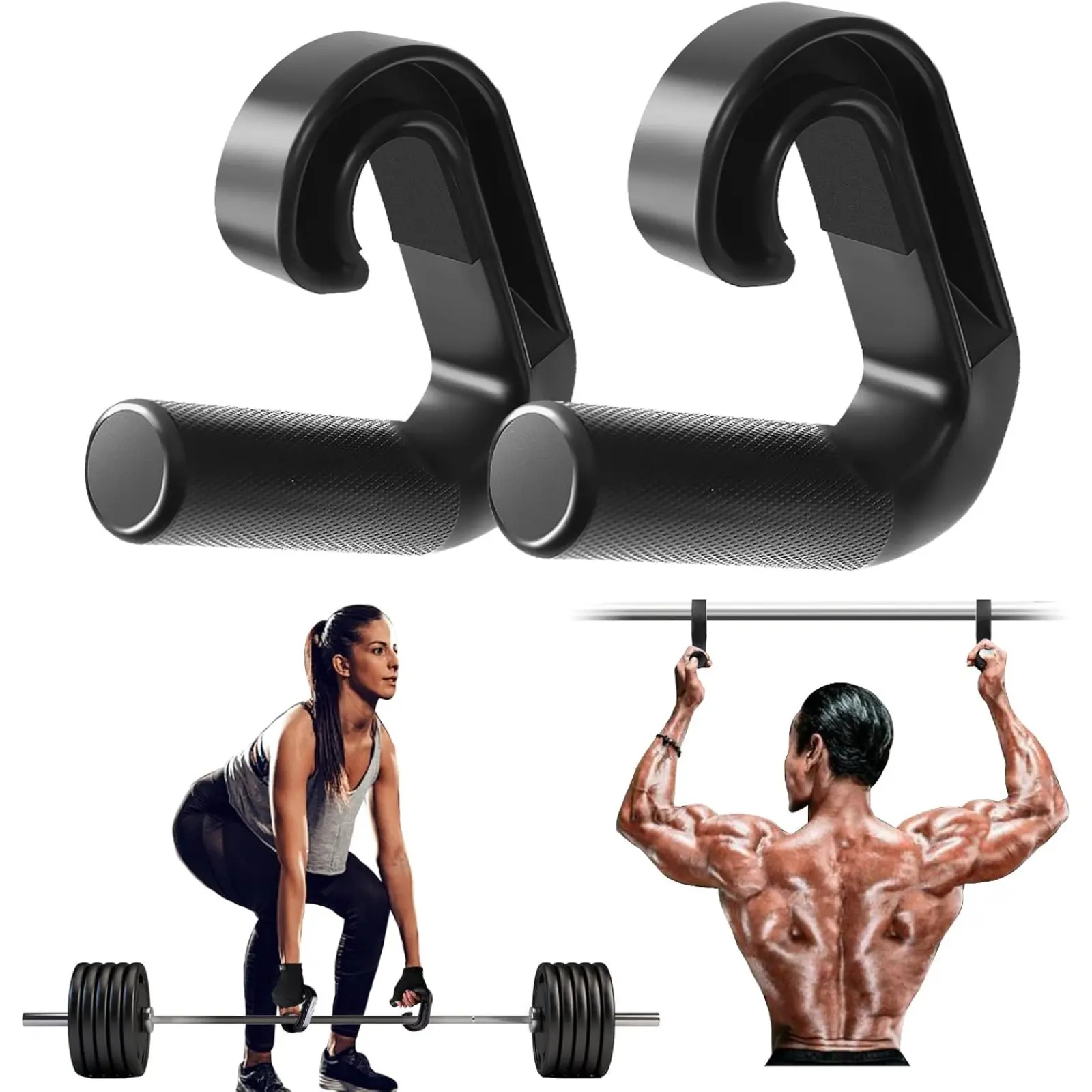 Neutral Grip Pull Up Handles - Heavy Duty Multi-Purpose Handles for Pull Ups & Deadlifts - Ergonomic Workout Handles & Exercise Machine Attachments with Premium Grips, Gym Accessories