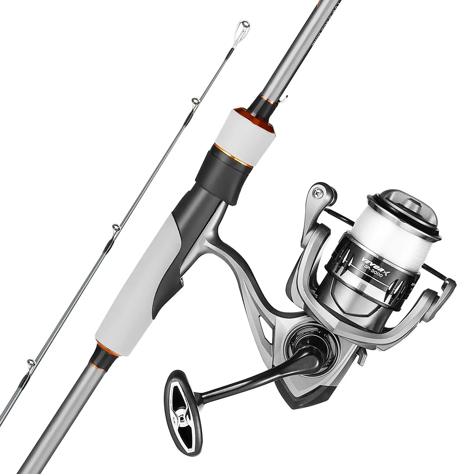 【Summerfinds】VEVOR Rod and Fishing Reel Combo, IM6 Carbon Fiber Spinning Rod and Reel Combo, Bass Fishing Pole with 6.5 ft Two-Piece Rods, 7+1 Ball Bearings, EVA Handle, Stainless Steel Guides with Ceramic Rings