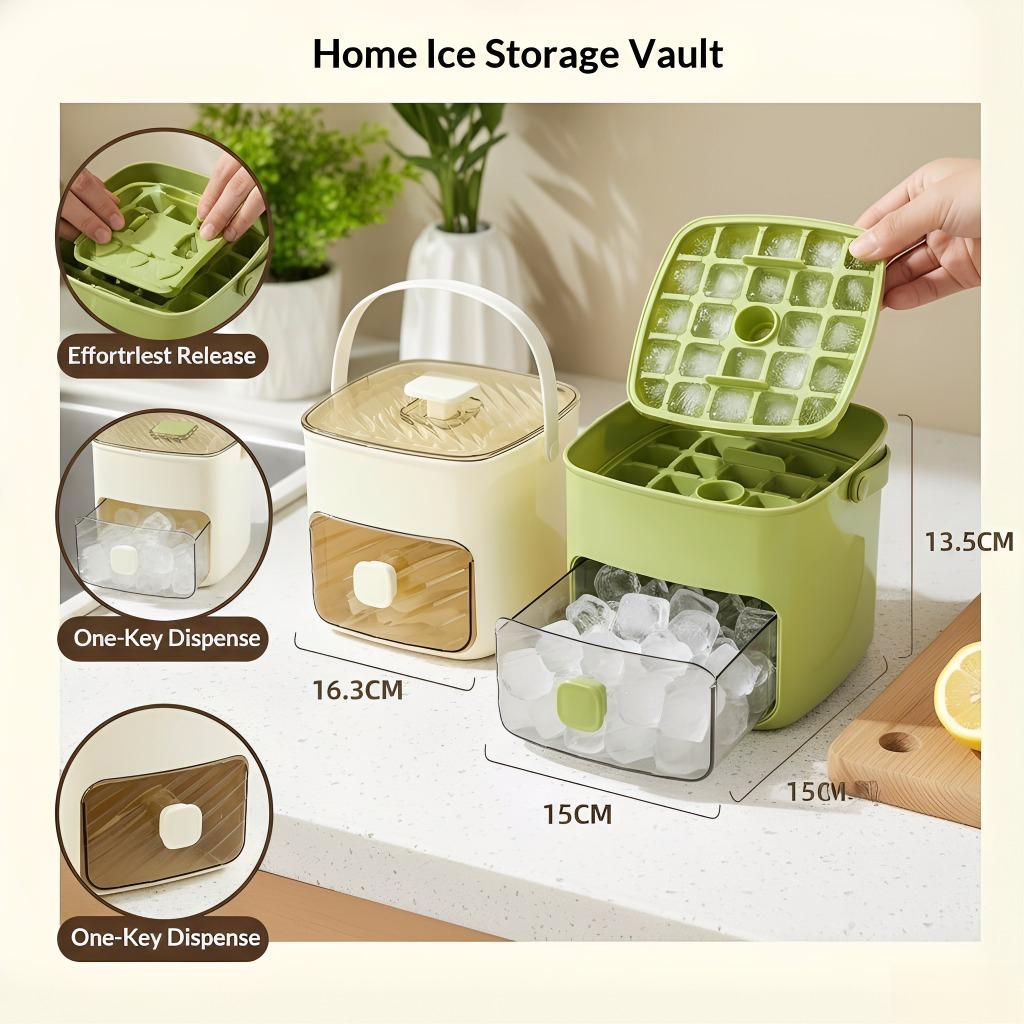 Silicone Double Layer Ice Cube Tray with Lid, Easy Release Ice Cube Mold, Food Grade Ice Maker Container for Camping, Outdoor Picnic & Home Use