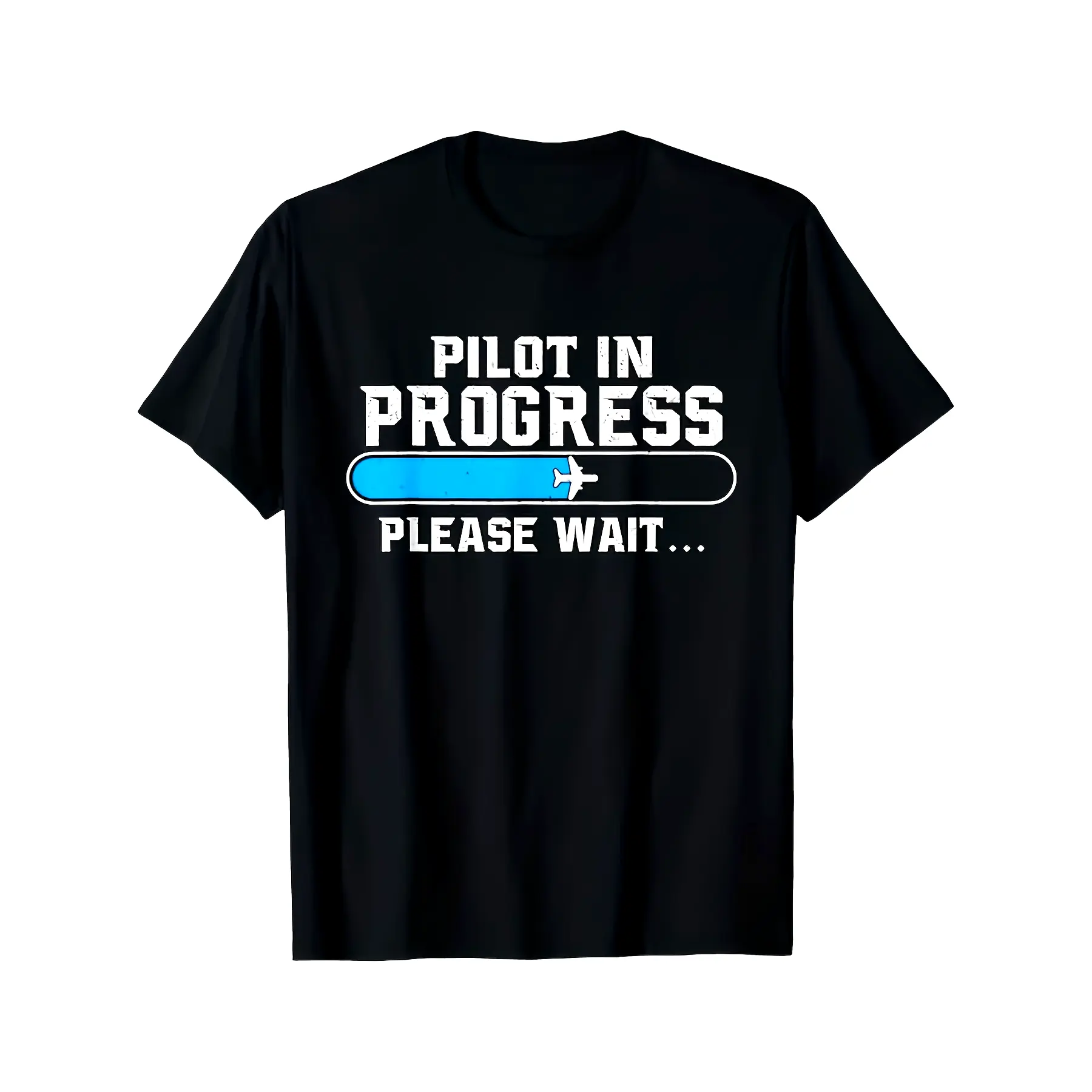 A Must-have for Aviation Enthusiasts! Pilot In Progress Creative Print T-shirt, Pilot Training Top