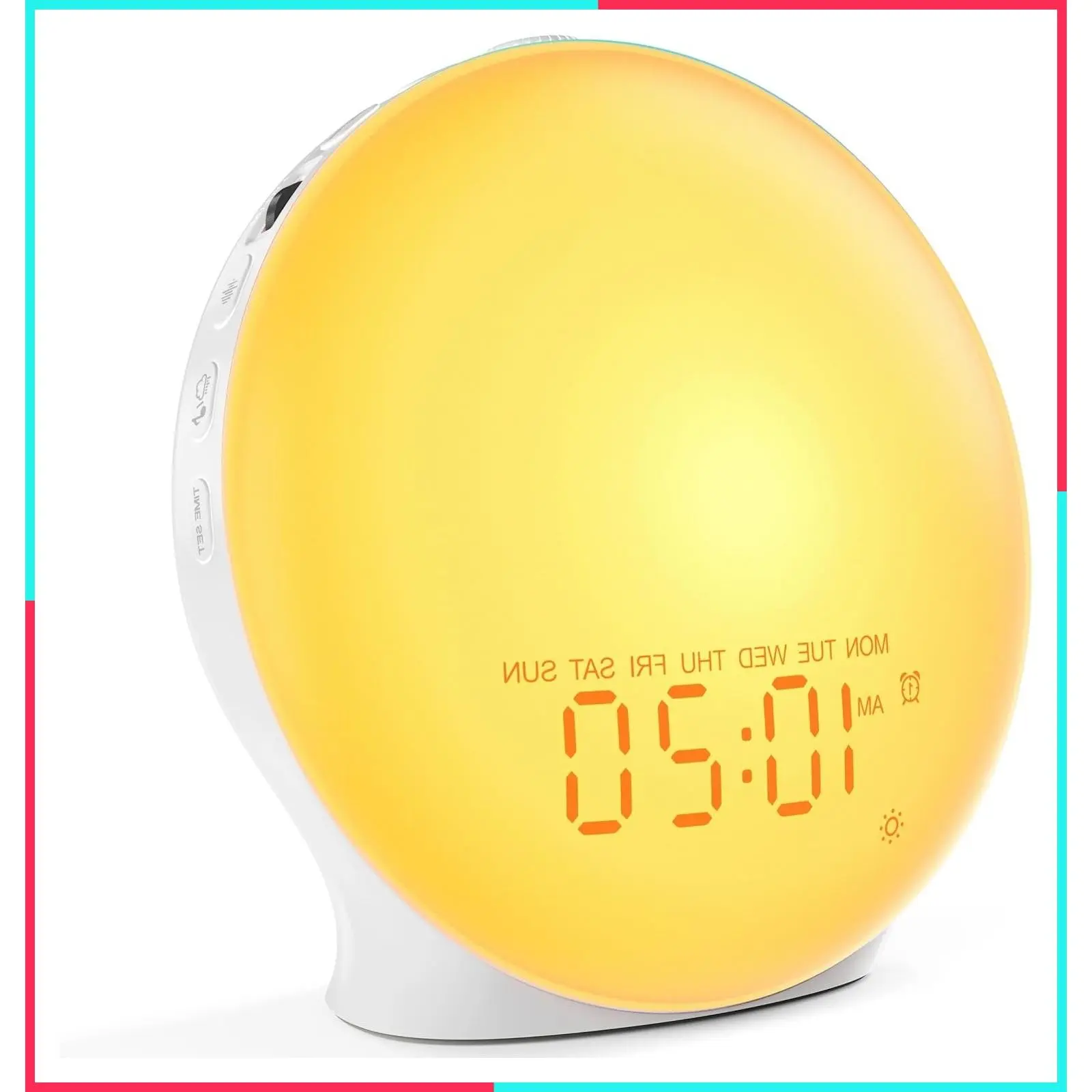 Sunrise Alarm Clock White Noise Machine with 25 Nature Sleep Sounds, Fully Dimmable Clock for Bedrooms, Heavy Sleepers, 17 Light Modes, Bluetooth Speaker
