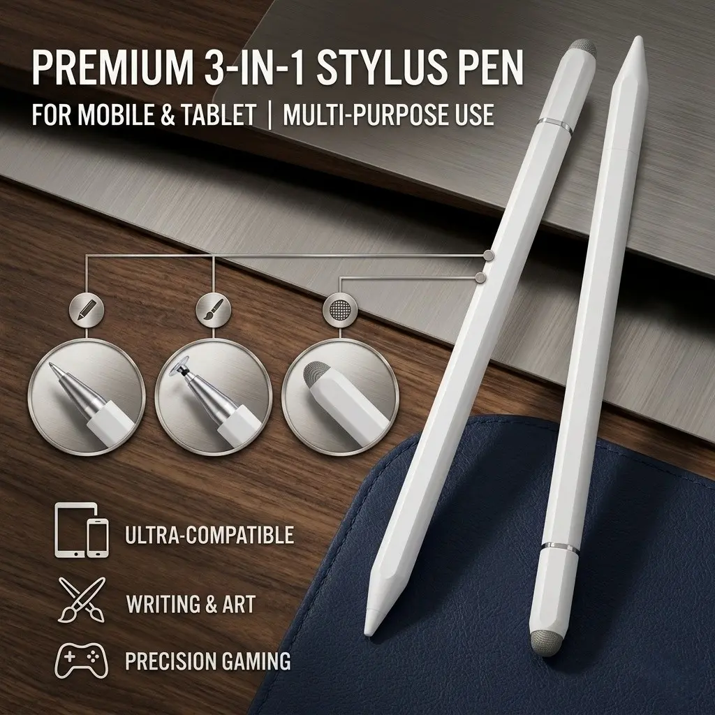 New Universal Capacitive Pen, High Precision Touch Stylus Pen for iPad, iPhone, Android, Compatible with All Tablets, No Battery Needed
